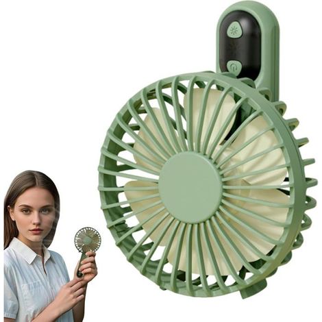 Ventilatore portatile - Piccolo ventilatore personale ricaricabile da viaggio con 3 velocità del vento, adatto per campeggio e attività all'aperto, ecologico. (1/5)