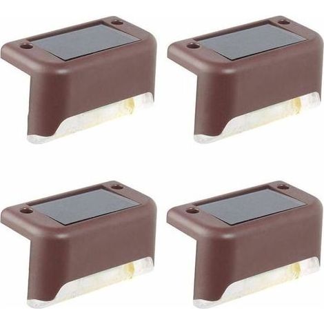 Un paquet de 4 lampes solaires pour terrasse(Lumière blanche froide), lampes de plafond étanches à LED, lampes solaires pour terrasse en extérieur, escaliers, allées de jardin, marches et clôtures (1/5)