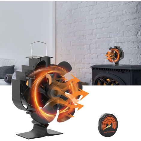 Wolketon alimentato dal calore silenzioso senza elettricità Ventilatore oscillante per stufa a 6 pale (1/5)