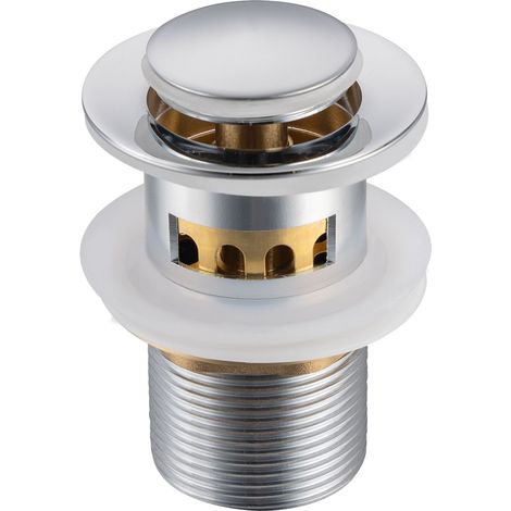 Balneo Bonde clic-clac avec trop-plein avec filtre à déchets, pour lavabo, finition chrome, laiton (1/5)