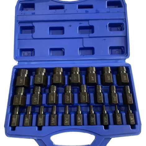 25 Pièces Extracteur de Vis Ecrou Antivol, Extracteur de Vis Cassée Haute Dureté, Extracteur de Goujon Multifonctionnel pour Enlever Les Boulons, Rouillés Et Arrondis (1/5)