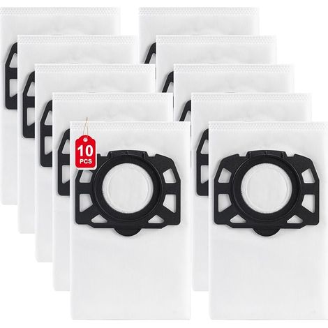 10 pièces KFI 487 Sacs D'aspirateur pour Kärche r WD4/WD5/WD6, MV 4/MV 5, WD5P/WD6P, Kärcher 2.863-006.0Vlies Sacs Filtrants pour Aspirateur Eau et Poussière (1/5)