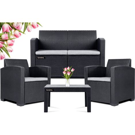 KONSIMO HORILES Gartenmöbel-Set (4er-Set), Anthrazit (1/5)