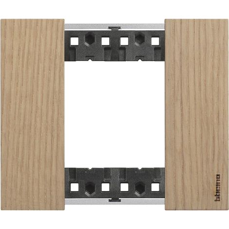 Living Now plaque chêne 2 modules BTICINO BTKA4802LM