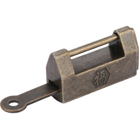 Cadenas chinois vintage style rétro antique avec clé pour tiroir de boîte à bijoux (petit)