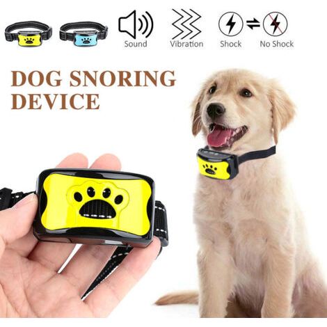 Collier Anti aboiement Chien, Rechargeable Collier Anti aboiement pour Petit Moyen Grand Chien, Intelligente Collier Dressage avec 2 Modes Vibration et Son 7 Niveaux de Sensibilité, jaune citron (1/4)