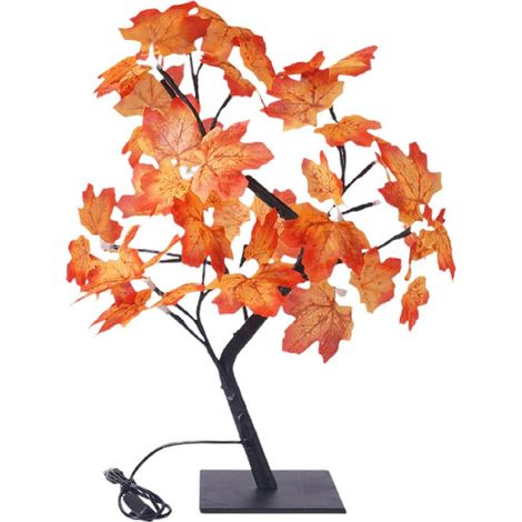 Feuilles d'érable Simulation d'arbre Led Lampe Table Ornement Usb Chambre Décorative (1/3)