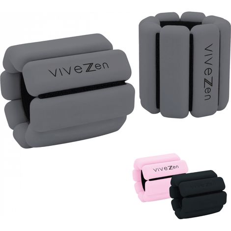 Poids lestés réglables pour course ou fitness, poignets ou chevilles - 1Kg - Gris - Vivezen