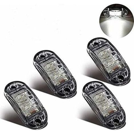 Feux de Gabarit Latéraux Feux De Dégagement LED pour 12V 24V Universel Remorque Camion Lorry Caravan Bus (4pcs Blanc) (1/4)