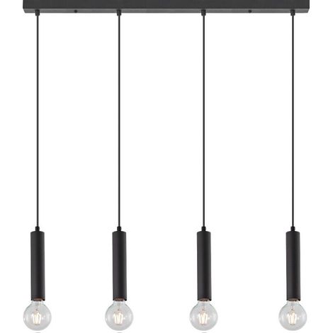 Suspension décorative 4xE27 23W IP20 – Noir (1/3)