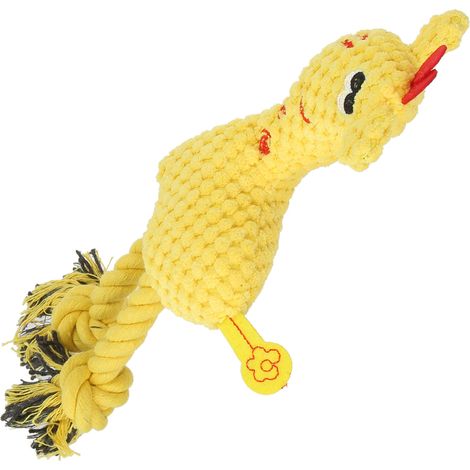 Jouet à mâcher en forme de chiot couineur pour chien, peluche pour le nettoyage des dents, en forme de cerf, jaune (1/5)