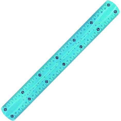 1 Stück 30 cm weiches Lineal / unzerbrechliches Messinstrument / Misst in Zentimetern (30) und Zoll (12) – Zufällige Farbe (blau, gelb, grün, ...)