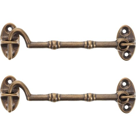 Loquet de fenêtre en laiton antique, 105 cm, lot 2 pièces, résistant au vent, pour une fermeture (1/5)