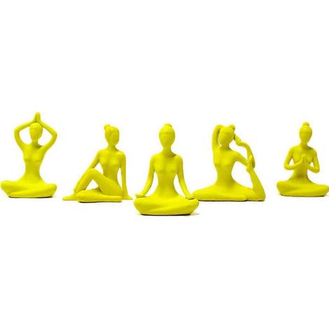 5-teiliges Yoga-Sportset aus Kunstharz, Miniaturmodell, Fotorequisiten, Geschenkidee für Hochzeit, Einweihung, Geburtstag oder Party