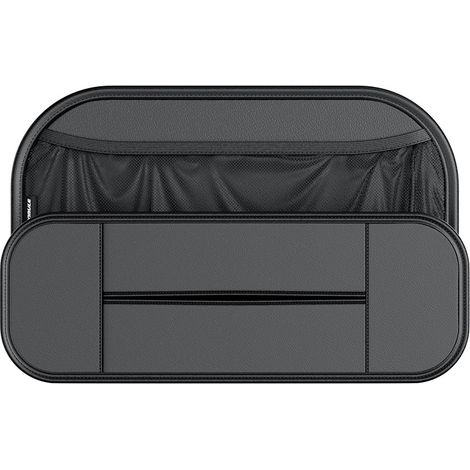 BRAVIX Organisateur de siège de voiture en cuir pour banquette arrière, organisateur de siège arrière de voiture étanche  Organisateur de boîte de rangement de sac de bouteille en cuir PU - Boîte