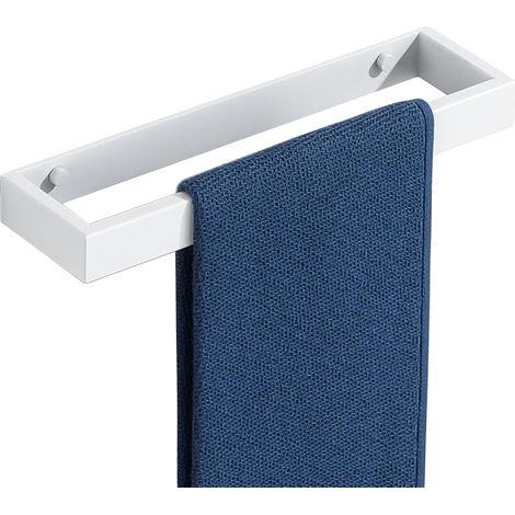 1 Porte Serviette Mural, Acier Inoxydable SUS304, Montage Vis Ou Auto-adhésif, 30CM Blanc, Pour Salle de Bain Cuisine