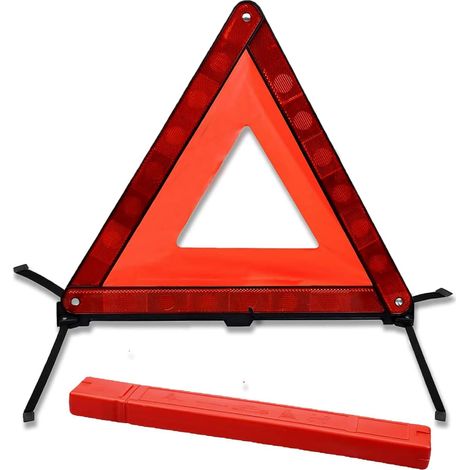 Triangle de Signalisation,2 Triangles de Signalisation pour Voitures, avec Boîte de Rangement, Pliable, pour Panneaux D'avertissement, Montage Rapide, Gadget de Dépannage en Cas D'accident (1/5)
