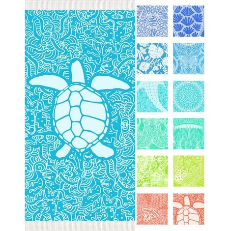 BelleRise - Serviette de plage turque fine, légère et douce en pur coton, taille extra-large, anti-sable, très absorbante et à séchage rapide. (1/5)