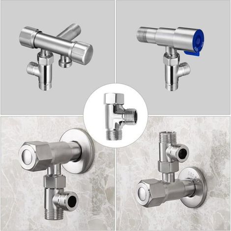 Robinet Derivation 3 Voies - Acier Inoxydable 304 - G1/2 - Pour Douche Bidet Pulverisateur - 1 Piece (1/5)