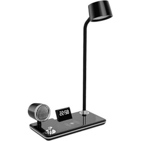 Lampada da scrivania, lampada da comodino regolabile senza fili, lettura a 360 gradi, lampada da tavolo per interni ed esterni, divano, nera (1/4)