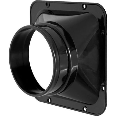 Raccord de tuyau d'air en ABS 125 mm - Joint à bride carrée pour cuisine et salle de bain - Système de conduits de ventilation - Noir (1/5)