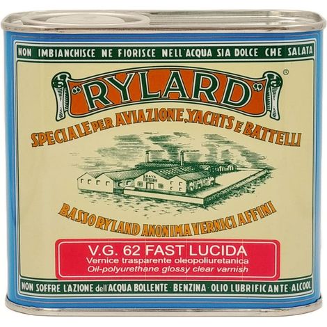 RYLARD VG 62 Fast Vernice trasparente oleopoliuretanica per legno, lucida, lattina da 500 ml.