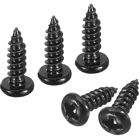 Poêle Tête Autotaraudeuse Vis 3mm x 10mm 100pcs Noir (1/5)