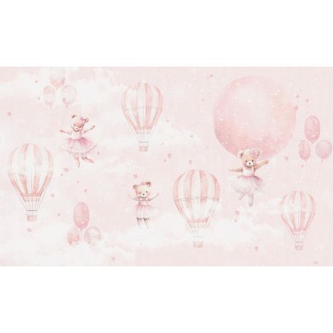 Papier peint panoramique Enfants - Oursons Montgolfières - 130 cm x 78 cm (1/2)