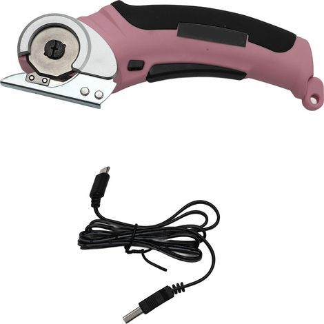 Tragbare elektrische Schere, kabellos, batteriebetriebenes Schneidewerkzeug für Stoff, Leder, Karton und Kunststoff, rosa (1/2)
