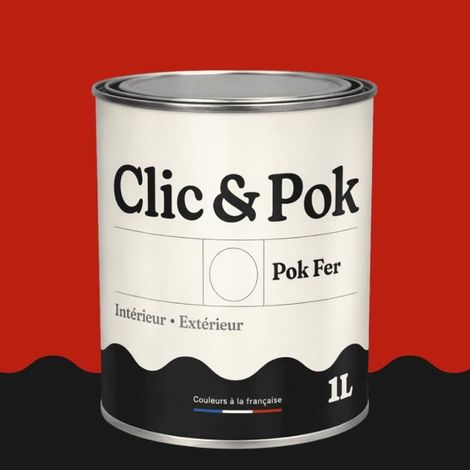 Peinture Fer Antirouille – Métal Extérieur Intérieur, Satinée, Protection Rouille - 1L - RAL 3020 - Rouge signalisation