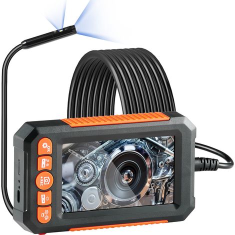Endoskopische Inspektionskamera mit zwei Linsen, 10,9 cm Bildschirm, 4,99 m Kabel mit integrierter Beleuchtung. (1/5)