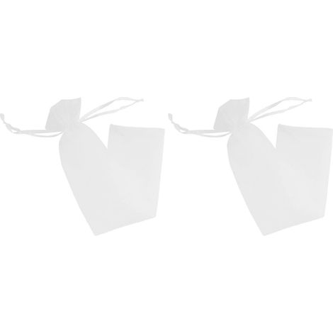 100 pochettes éventail pliables en organza blanc à cordon pour mariage (1/5)