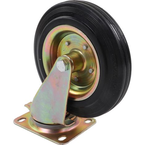 Lenkrolle mit 8-Zoll-Nabe aus Aluminiumlegierung, Gummigewinde und Rollenlager, Tragkraft 440 lbs (ca. 200 kg) für Wagen (1/5)