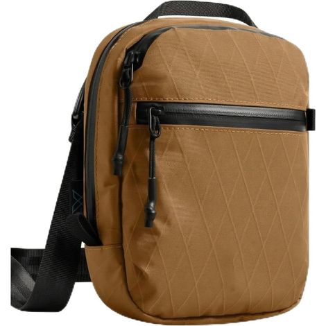 Vertical Compartment Organizer  Organized Interior Storage, Shoulder Strap with Zippered Pocket, Brown (1/5)
