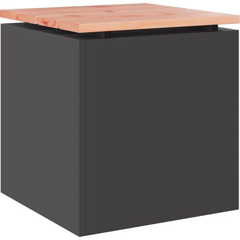 Banco de jardín Negro 40 x 40 x 43 cm Acero vidaXL