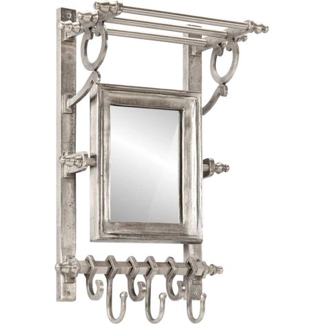 Wandgarderobe mit Kleiderhaken Aluminium vidaXL (1/5)