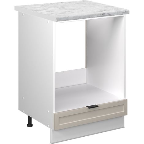 Herdumbauschrank Fame-Line, GrauBeige, 60 cm , AP Marmor, Vicco