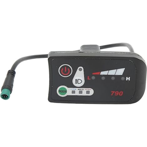 Panneau indicateur de puissance LED pour vélo électrique, compteur de modification pour vélo électrique avec connecteur mâle 5 broches étanche pour guidon de 22,2 mm, ligne 36 V (1/5)