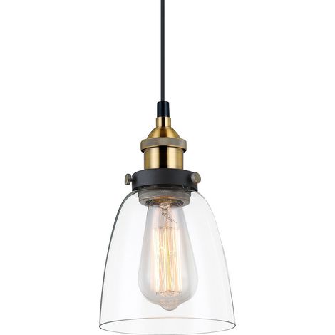 Lampada a sospensione Francis 1 E27 nera italux MDM-2563/1 GD+CL (1/3)