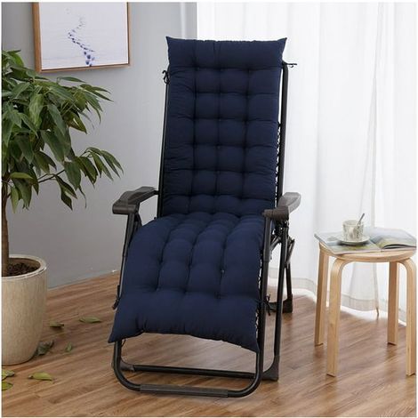 1 coussin de chaise, doux et respirant, avec sangle de fixation, en polyester et peluche, pour terrasse, patio, piscine et intérieur (1/5)