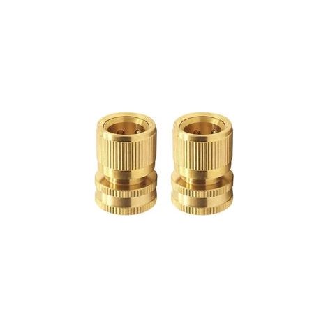 Lot de 2 Raccords Rapides Laiton 19 mm (3/4") pour Tuyau d'Arrosage, Connecteurs Solides et Durables (1/4)