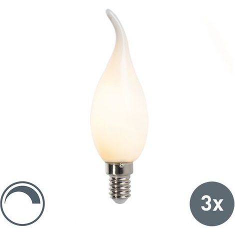 LUEDD Lot de 3 Ampoule LED à filament E14 dimmables Bougie F35 Mat 3W (1/4)