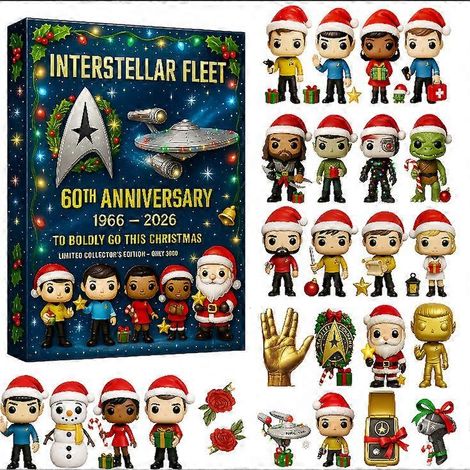 Calendrier de l'Avent surprise de la NASA, série Voiture de luxe - Décoration de sapin de Noël, pendentif acrylique de collection Star Trek, boîte surprise - 26 x 18 x 3 cm (1/5)