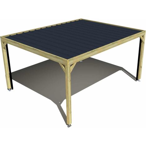 Carport bois • 5m x 4m • indépendante • sens largeur • livraison comprise