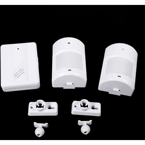 Sistema de alerta inalámbrico con sensor de movimiento, alarma de timbre segura para el hogar (1 receptor, 2 transmisores). (1/2)