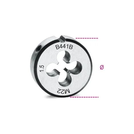 beta 441b - 24x1,5 filière ronde en acier chromé 50,8 pas fin