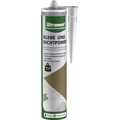 Ultrament Klebe- und Dichtpower grau, 470 g Hartschaumplatten