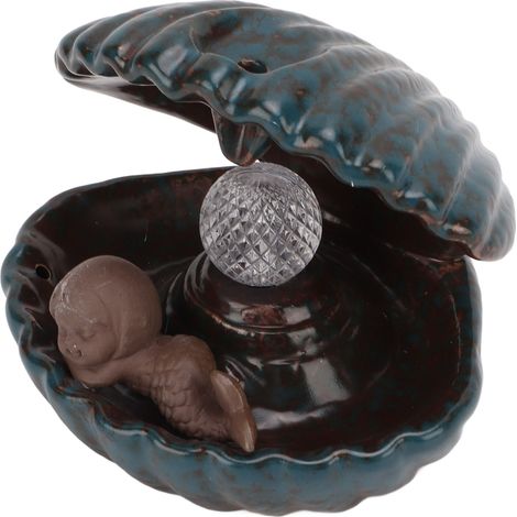 Porte-encens style européen en forme de coquillage, lampe LED à reflux pour aromathérapie, objet en céramique, décoration intérieure (1/5)