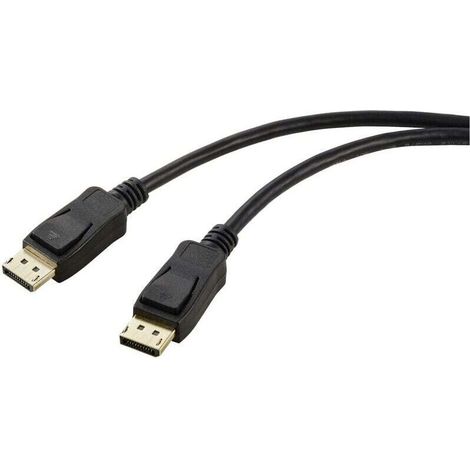 DisplayPort Câble de raccordement Fiche mâle DisplayPort, Fiche mâle DisplayPort 2.00 m noir UHD 8K @ 60 Hz Câble DisplayPort C634362 (1/2)