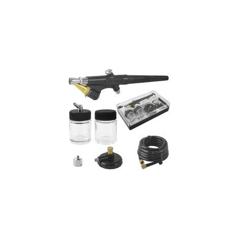 Kit Aérographe, Pistolet Aérographe avec Adaptateur D'admission d'air et Pressostat d'air, Mini Pistolet à Peinture 15-50 PSI, pour Modélisme, Maquillage, Peinture Automobile (1/4)